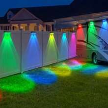 2/4 Packs Solar LED Beam Projector Light, IP65 Waterproof Auto Dusk To Dawn Outdoor Wall Light, Color Changing Decorative Lamp For Fence, RV, Yard, Patio & Holiday Decor - One Size - View 4