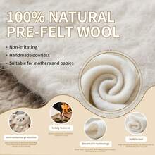 % Merino Wool Pre Felt Fabric Dual Sizes: 12x59 & 39x59 19 Micron Needle/Wet Felting, Quilting, Crafts |   Non-Shedding & Skin-(12in*59in) - 39in59in - View 2