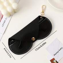 1pc Portable Foldable PU Glasses Case, Fashion Glasses Storage Box With Hanger, Simple Waterproof Eyeglasses Holder, Travel Fashion Glasses Protective Case With Microfiber Cleaning Cloth, Suitable For Men, Women, Outdoor, Travel, Home, Office - Multicolor - View 11