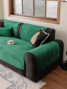 1 buah Sarung Sofa Ultrasonik Warna Polos, Ramah Hewan Peliharaan, Tahan Lama, Cocok untuk Semua Musim, Pelindung Furnitur Dekorasi Liburan, Cocok untuk Sandaran Tangan dan Sandaran Punggung Sofa 1/2/3/4 Dudukan - Hijau - View 8