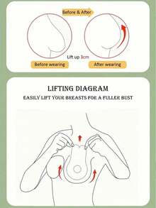 10pcs Seamless Invisible Breast Lift Tape, Non-Woven Fabric Material To Prevent Sagging And Lift Breasts, Suitable For Large And Plus Size Women, Sexy Anti-Chafing And Anti-Embarrassment, Soothing Coverage For Protrusions, Breast Lifting Effect - Multicolor - View 6