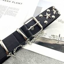 Bộ 3 chiếc thắt lưng da đen đính đinh tán hình ngôi sao phong cách Punk, thiết kế độc đáo. - Nhiều màu - Xem 6