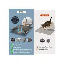 Double-Layer Hollow Cat Litter Mat - Easy To Clean Grid Design, Strong Odor Control, Prevent Litter Tracking, Pet Floor Protection Mat, Daily Hygiene For Cats - Multicolor - View 7