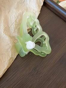 1pc Butterfly Flower Hair Claw Clip Set, Matte Jelly Acrylic Hollow Hair Clip, Sweet Women's Daily Styling Hair Accessory - Multicolor - View 2