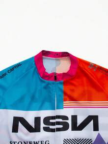New Men's Short Sleeve Cycling Jersey, Breathable And Comfortable Outdoor Sports Top For Spring/Summer, Suitable For Road Bike, Mountain Bike, Cycling, Off-Road, Motorcycle Touring, And Training - Universal Version - Blue and White - View 3