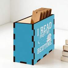 Wooden Bookmark Box - Open-Style Storage Box With Book Page Theme, Suitable Gift For Night Owl Readers & Book Lovers, Home/Office Desktop Decor, Present For Bibliophiles - Multicolor - View 2