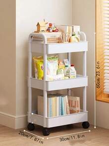 1pc Multi-Tier Rolling Storage Cart, Multipurpose Shelving Unit For Kitchen, Bathroom, Bedroom, Etc. - Multicolor - View 10
