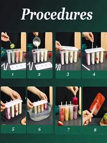 Leak-Proof Popsicle Mold - With Lid And Sticks - Homemade Ice Cream Tool - Home Ice Cube Tray (Christmas Halloween Essential) - Solid Color - View 9