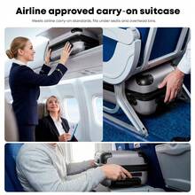 YONSLY 16 Inch Suitcase With Detachable Wheels 360° Combination Lock Double Zipper Soft Rubber Handle Trolley Travel Suitcase For Vacation - 淺灰色 - 查看 3