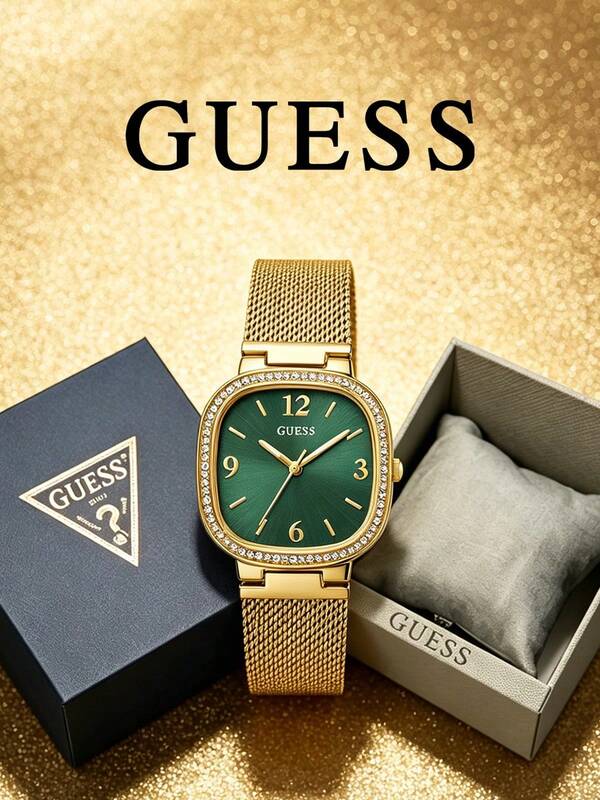Guess Women's Quartz Watch, Stainless Steel Band, Stainless Steel Case, Waterproof Quartz Movement, Suitable For Daily Wear, Parties And Other Occasions, Watch Packaging Box, Watch Box
