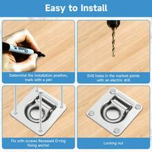 8 Pack Heavy Duty 800KG Stainless Steel Recessed D Ring Tie Down Anchors Flush Mount Cargo Securing Rings Durable Fixing Points For Truck Trailer RV Boat Cargo Loading Transportation - A - View 8