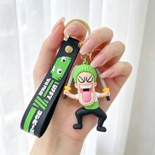 Miniso ONE PIECE Roronoa Zoro Dual Sword Character Bag Charm With Black Green Wrist Strap And Gold Clip For Backpack Handbag, Birthday Christmas Gift - Style 1 - View 1