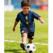 Brazilian National Team Style Kids' Uniform - Blue Black 10 - View 2