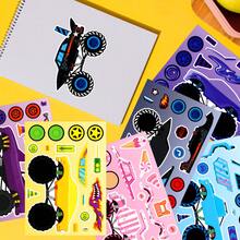 6pcs Monster Truck Expression Stickers, Truck Stickers, Custom Racing Decals, Waterproof Stickers, Suitable For Water Bottles, Laptops, Phone Cases, Journals, Scrapbooks, Planners And Party Favors - Multicolor - View 4