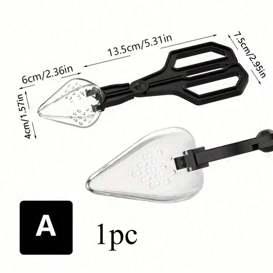 1pc Reptile Insect Tweezers, Transparent Insect Catcher, Suitable For Lizards, Turtles, Frogs, Spiders, Crickets, Cockroaches - No Electricity Required, 3 Sizes Available, Reptile Insect Gripper - Black - View 1
