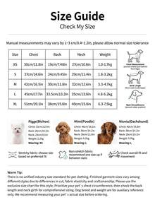 PETCIRCLE 1件宠物服装，室内外皆宜，欧美韩风，适合贵宾犬、泰迪犬、小型犬和幼犬，舒适休闲卫衣，妈妈的小宝贝的理想之选 - 白色 - 查看 6