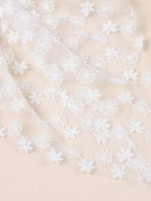 1件蕾絲刺繡蝴蝶結髮夾，仙女風緞帶髮飾，適合女孩，適用於節日、拍照和婚禮 - 彩色 - 查看 5