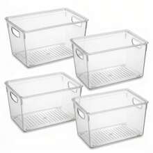 Clear Storage Bins With Lids Stackable - Large Plastic Containers For Pantry Organization And Storage - Perfect For Kitchen,Fridge,Laundry Room,Bathroom,Garage,Closet,Cabinet Organizer - Clear - View 2