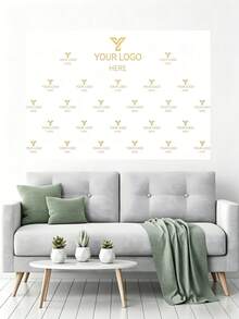 1 pieza Diseño de logotipo personalizado con fondo, adecuado para eventos empresariales, festivales, pancartas y accesorios personalizados, material de vinilo portátil y colorido - Blanco - Ver 7