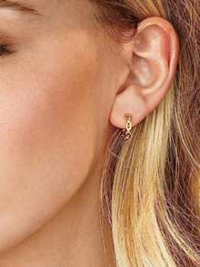 1 Pair Charming Hoop Earrings, Designed For Women, Suitable For Weddings, Engagements, Anniversary Parties, Valentine's Day Gifts - 1# - View 5