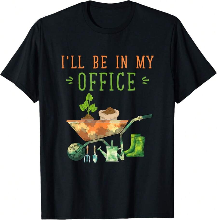 Nature Horticulture Lover Gardener Gift Funny Gardening Gift Unisex T-Shirt - 黑色 - 查看 1