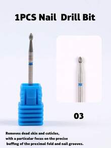 1pc Diamond Nail Drill Bits 3/32" Shank Cuticle Clean Bits Fine Medium Grit For Dead Skin Removing Manicure Pedicure Prep Nail Tool For Electric Nail Drill Machine - Multicolor - View 15