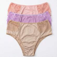 Kit com 6 Tangões  com Detalhes em Renda em Microfibra Lisa Tanga Feminina Conforto e Qualidade. - Multicolorido - Visão 3