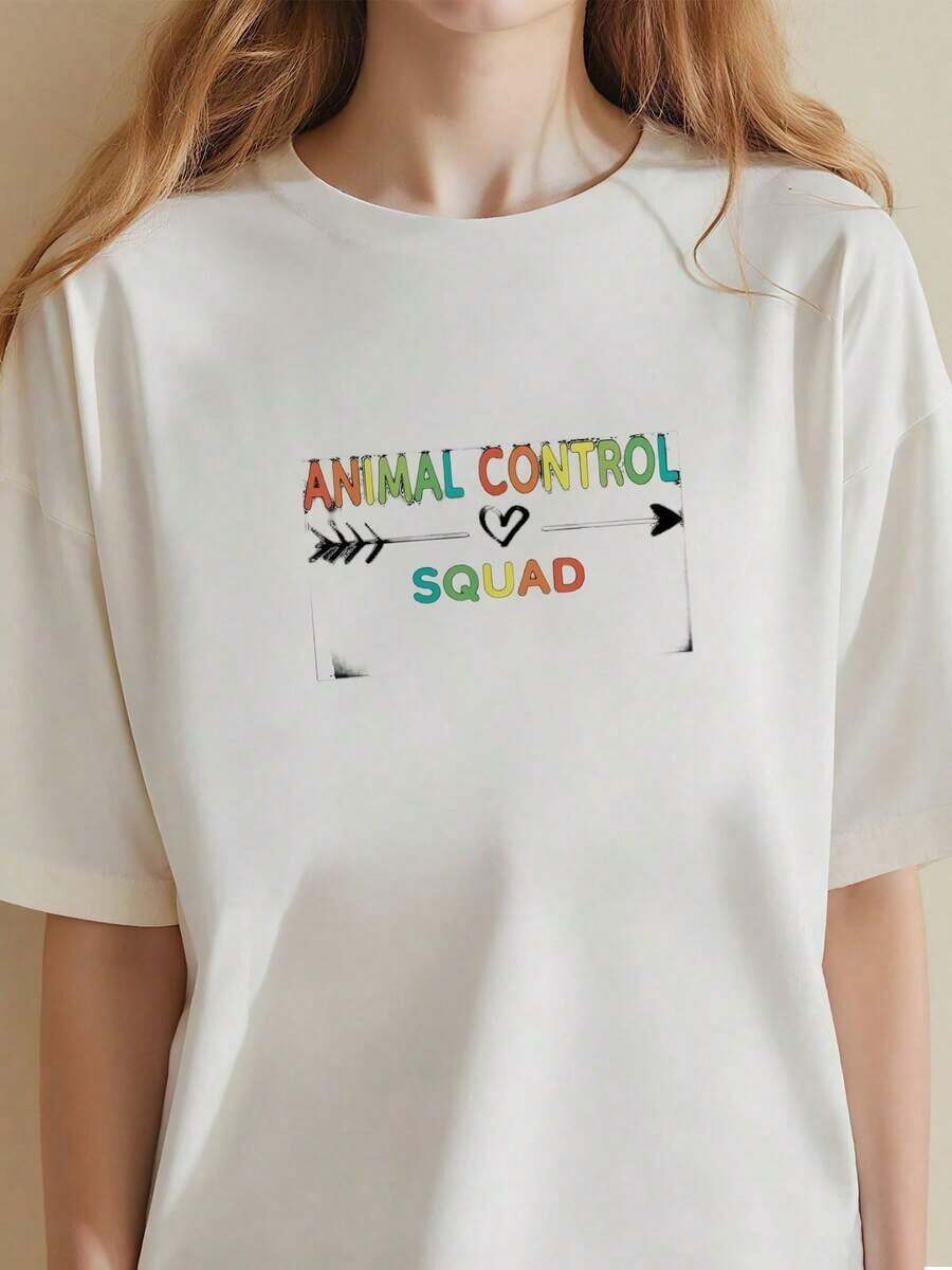1 Women's T-Shirt With Floral Print And Lettering. - White 2 - View 1