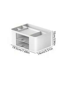 1pc Desktop Storage Box With Compartments, Practical Drawers, Perfect For Desk Organization, Multi-Functional Storage Box For Stationery, Office Supplies, Cosmetics, Pen Holder, Back To School Essentials - Multicolor - View 8