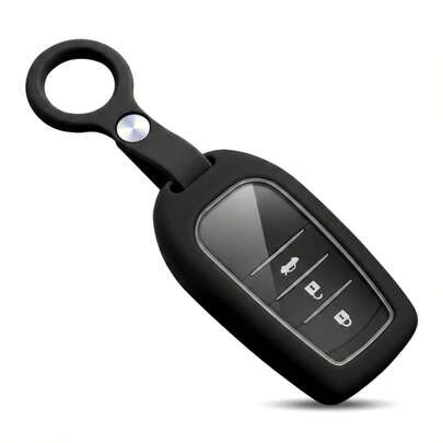 液態矽膠汽車鑰匙套附鑰匙圈，適用於 Camry RAV4 Highlander Corolla Avalon Venza，防刮軟質保護鑰匙套配耐用鑰匙圈，全包防摔智慧遙控鑰匙殼