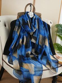 1pc Fashion Printed Scarf/Shawl, Luxury 80*180CM Neck Wrap, Versatile Accessory For Women, Suitable For All Seasons - Multicolor - View 2