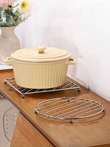 Stainless Steel Kitchen Pot Mat, Pot Rack, Heat Insulation Pad, Versatile Steamer Rack, Tabletop Anti-Scald Heat Resistant Pot Holder, Trivet - Multicolor - View 7
