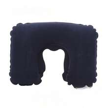 Inflatable Travel Neck Pillow, Portable Foldable U-Shaped Pillow For Airplane & Long Journeys - 酒紅色 - 查看 7