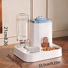 2-In-1 Pet Feeder & Water Dispenser, Large Capacity Food Water Bowl For Cats Dogs, Feeding Station For Indoor & Outdoor Use - 2.2L - View 2