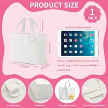 2 Paquete de 24 bolsas pequeñas de lona mini bolsas a granel para mujeres bricolaje en reutilizable bonita bolsa de sublimación - Blanco - Ver 7