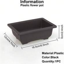 Square & Rectangle Imitation Zisha Flower Pot, Bonsai Pot, Small Potted Plant Plastic Container, Succulent Plant Pot - Multicolor - View 12