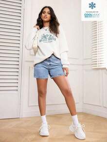 PETITE Pantalones cortos vaqueros de mujer simples y de moda, apropiados para el verano - Lavado ligero 4 - Ver 5