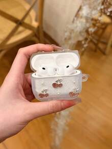 Apple Earphone Anti-Drop Protective Case, Cherry Pearl Pattern, Suitable For AirPods 1/2/3/4 Cases, Scratch-Resistant And Drop-Resistant Protective Case - Cherry Pearl - View 4