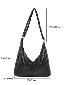 Túi tote lớn thời trang cho nữ, túi đeo vai thiết kế mới, túi xách tay sang trọng - màu đen - Xem 2