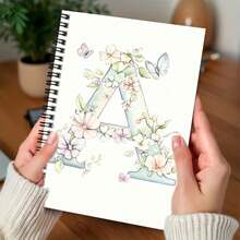 1pc Floral & Butterfly Spiral Notebook, Ideal For Work, Study, Graduation Gift, Birthday Present, Diary, Daily Planner, Minimalist Design, Comfortable Writing, Suitable For Various Occasions - A - View 4