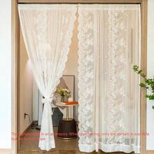 2 tấm rèm ren trắng thêu jacquard kiểu Pháp cổ điển, rèm voan mỏng trong suốt dùng làm màn che riêng tư cho lối vào, ban công, cửa sổ, phòng khách, phòng ngủ, rèm ngăn trang trí. - Nhiều màu - Xem 1