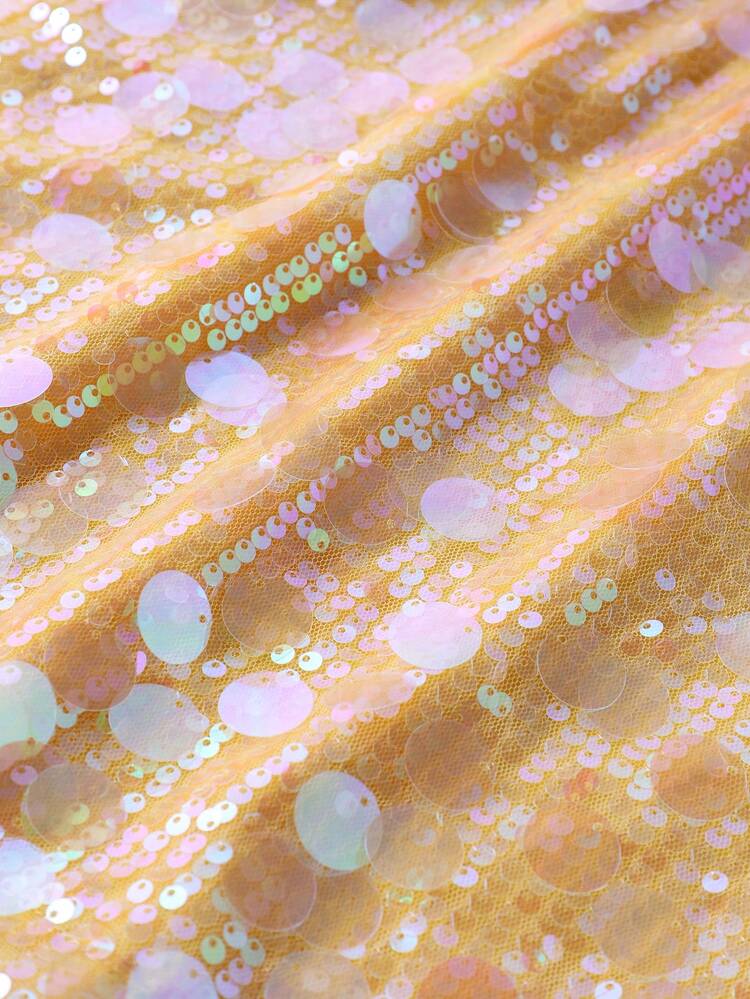 Chân váy ngắn đính sequin thanh lịch, gợi cảm, ôm sát, thích hợp cho tiệc tùng/kỳ nghỉ/đi biển/hẹn hò dành cho nữ, mùa hè. - Màu vàng - Xem 8