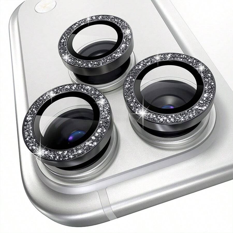 CSDZ Compatible With IPhone Lens Protector Film, 3 Pieces Set Compatible With IPhone 17 Pro 17 Pro Max 17Air 13 15 Camera Lens Protector, Using Shiny Aluminum Alloy Metal Ring, 9H Tempered Glass Lens Protector Cover, With Slight Color Difference, Compatible With IPhone 17 Pro Lens Protector, Lens Protector Pink, Lens Protector Compatible With IPhone White, [International Version Not Local Version] - Multicolor - View 1
