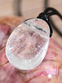 Yumfeel Natural Transparent Crystal Pendant Necklace Unisex - Asymmetrical Water Drop Pendant, Hand Woven. Bohemian Summer Beach Style. Suitable For Daily Wear. Perfect Gift - White - View 8