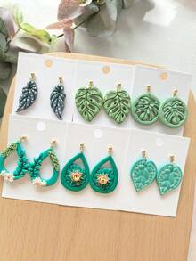 Botanical Leaf Cutting Mold Earring Making Tool, DIY Handmade Jewelry Miniature Cutter, Ceramic Mold, Minimalist Embossing Tool, High Precision Polymer Clay Or Modeling Clay Mold - Botanical Leaf - View 10