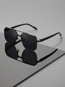 Unisex Business Casual Style Double Bridge Glasses, Suitable For Daily Wear, Commuting, Travel And Driving - Multicolor - View 10