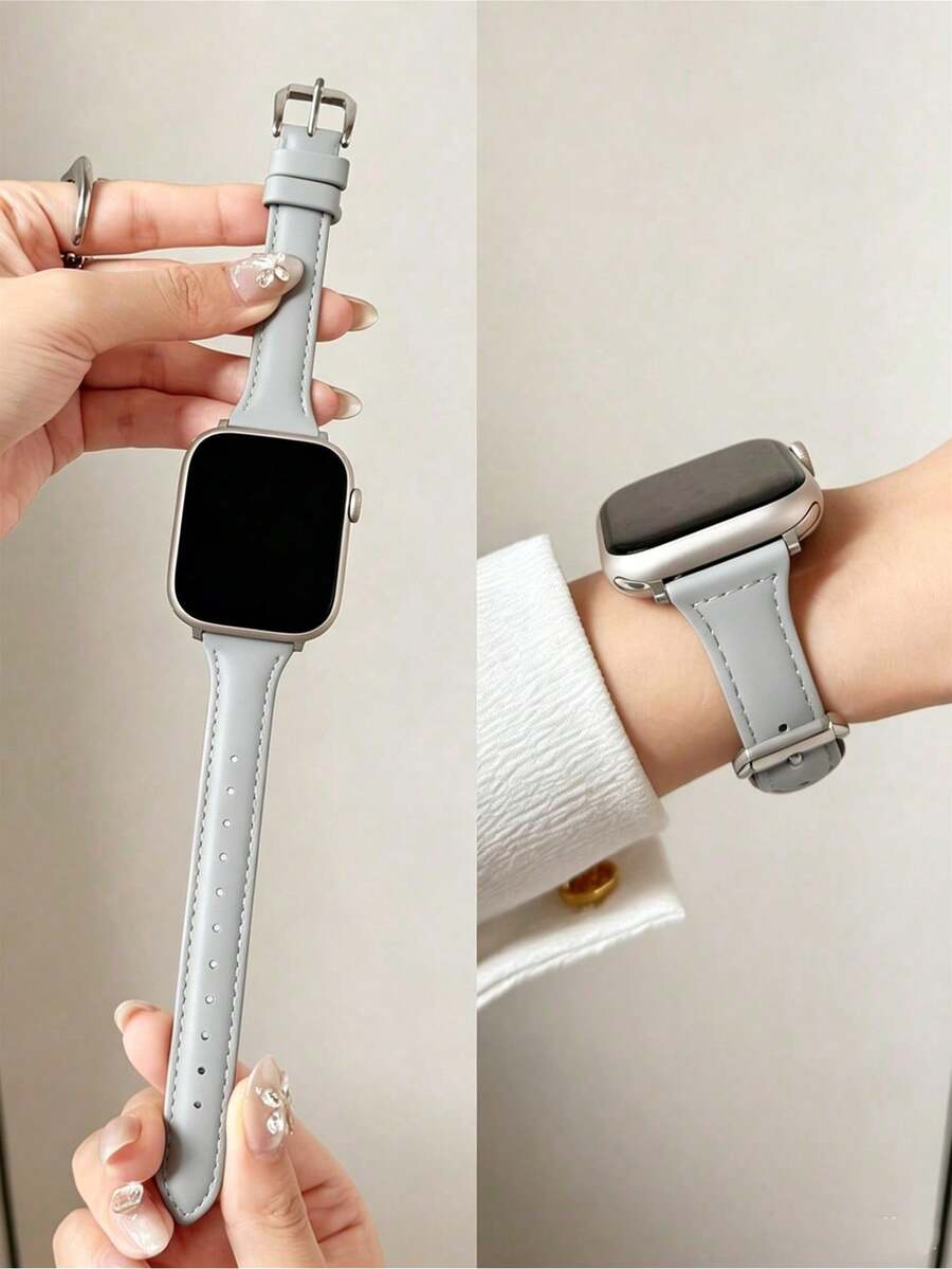 純色PU手錶錶帶，相容於Apple Watch 42mm、38mm、40mm、41mm、44mm、45mm、46mm、49mm，時尚智慧手錶替換錶帶，適用於Series Ultra2、Ultra SE2、SE 11、10、9、8、7、6、5、4、3、2、1及更多，女款，可用作學生返校禮物