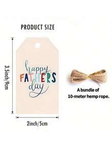 1/50/100pcs Colorful Coded Father's Day Gift Tags With Jute Twine, Suitable For Cards, Gifts, Portable Presents, Decorations, Celebrations To Express Joy And Warmth, Multifunctional Labels - Multicolor - View 7