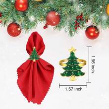 Gold Plated Christmas Tree Napkin Rings, Hotel Tabletop Decor Napkin Holders - Multicolor - View 3
