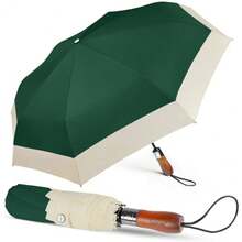 Beach Compact Golf Umbrella Large - 54inch Travel Big Portable Automatic Folding Umbrella Windproof For Men Heavy Duty 210T   Coated Umbrella For Rain - 10.Dark Green - View 8